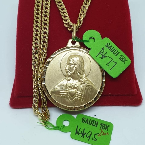 18k Solid Yellow Gold Necklace and Pendant - Picture 6 of 6